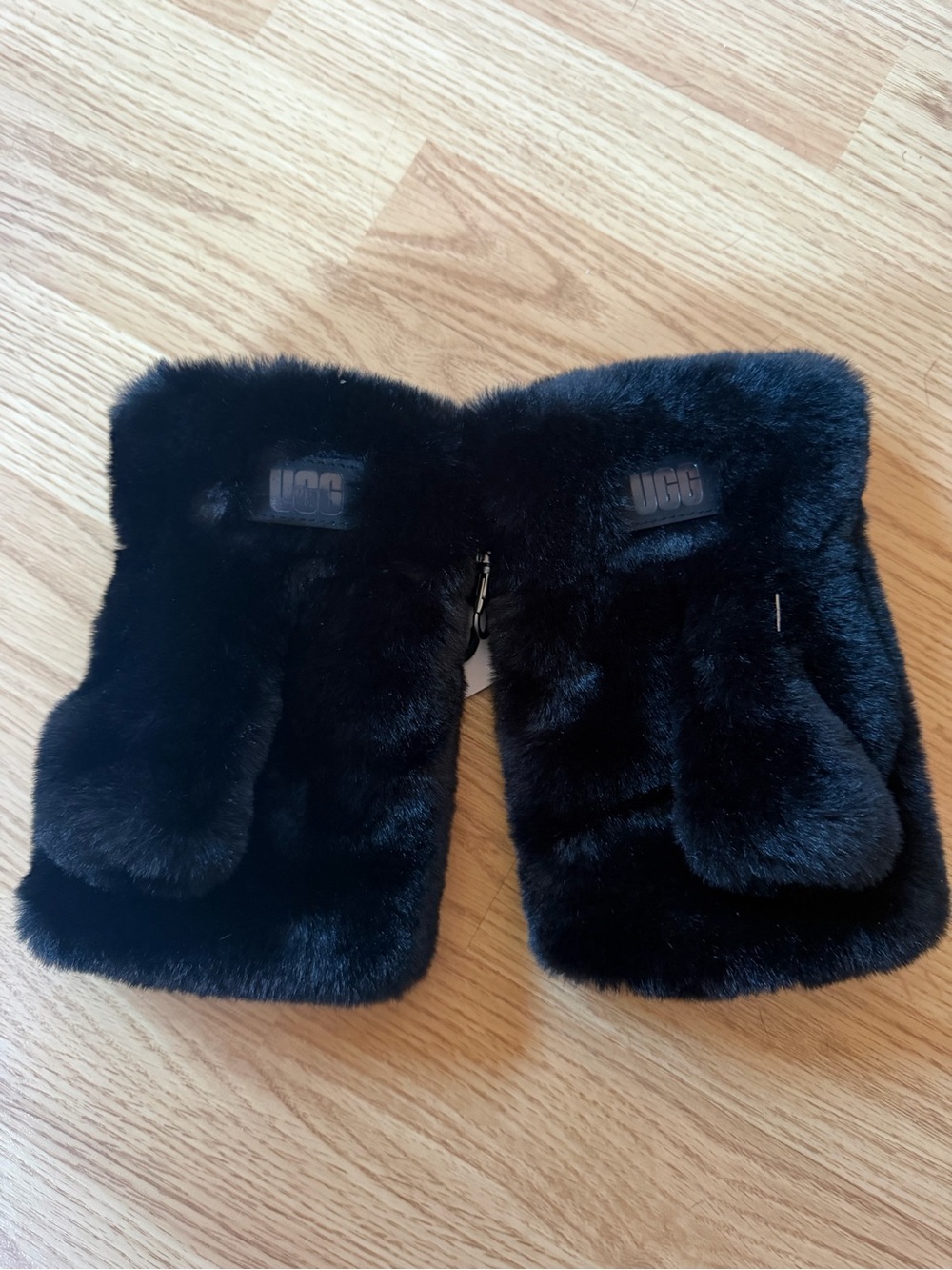 UGG Black Faux Fur Hand Muffs